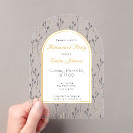 Elegant Floral Arch Retirement Party Invitation Acryleinladungen