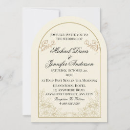 Elegant Floral Arch Wedding Invitation Einladung