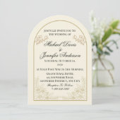 Elegant Floral Arch Wedding Invitation Einladung (Stehend Vorderseite)