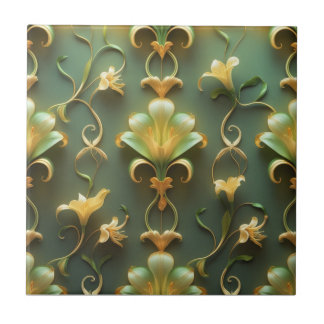 Elegant Floral Art Nouveau Ceramic Tile Fliese