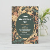Elegant Floral Art Nouveau Wedding Einladung (Stehend Vorderseite)