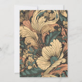 Elegant Floral Art Nouveau Wedding Einladung (Rückseite)