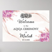 Elegant Floral Baby Islamic Aqeeqah Aqiqa Poster (Vorne)