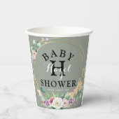 Elegant Floral Baby Shower 8oz Pappbecher (Vorderseite)