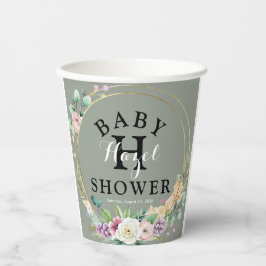 Elegant Floral Baby Shower 8oz Pappbecher