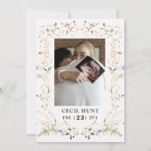 Elegant Floral Baby Shower Einladung (Rückseite)