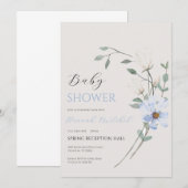 Elegant Floral Baby Shower Einladung (Vorne/Hinten)