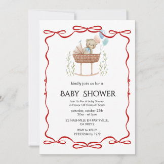 Elegant Floral Baby Shower Invitation Einladung