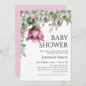 Elegant Floral Baby Shower Invitation Einladung (Vorne/Hinten)