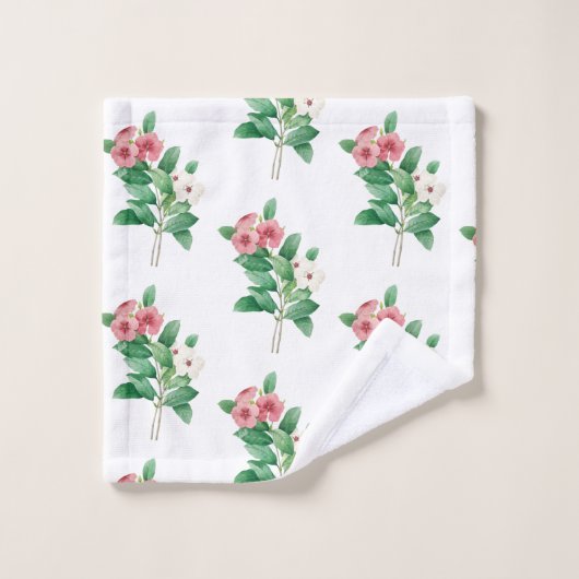 Elegant Floral Badhandtuch Set (Waschlappen)