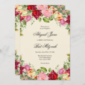 Elegant Floral Bat Mitzvah Einladung (Vorne/Hinten)