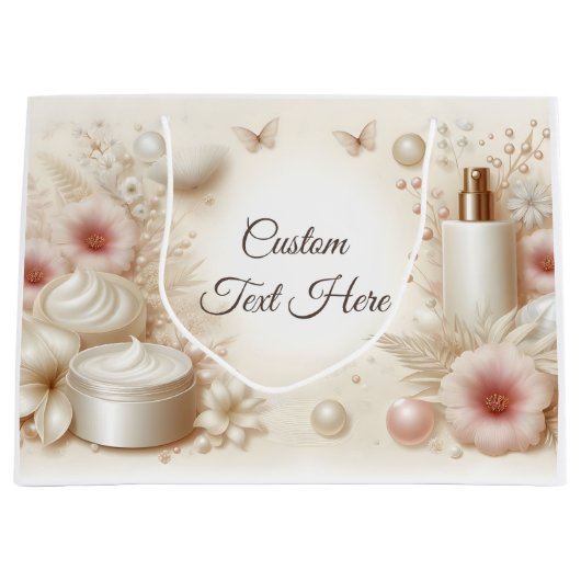 Elegant Floral Beauty Cosmetic Professional Große Geschenktüte (Vorderseite)