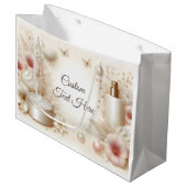 Elegant Floral Beauty Cosmetic Professional Große Geschenktüte (Vorderseite Schrägansicht)