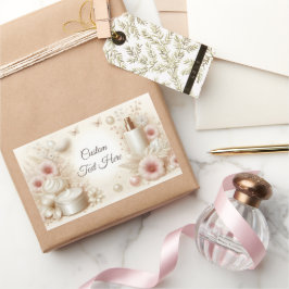 Elegant Floral Beauty Cosmetic Professional Rechteckiger Aufkleber