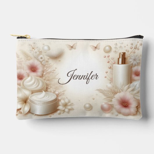 Elegant Floral Beauty Cosmetic Professional Zubehörtasche (Vorderseite)