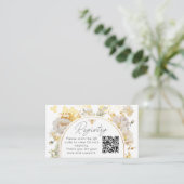 Elegant floral bee Registry QR Code Begleitkarte (Stehend Vorderseite)
