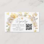 Elegant floral bee Registry QR Code Begleitkarte (Vorderseite)