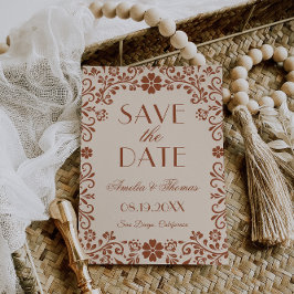 Elegant Floral Beige Wedding Save The Date