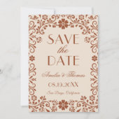 Elegant Floral Beige Wedding  Save The Date (Vorderseite)