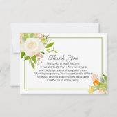 Elegant floral Bereavement Beerdigung Danke (Vorderseite)