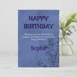 Elegant Floral Birthday Card Einladung