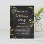 Elegant Floral Birthday Party Invitation Einladung (Stehend Vorderseite)