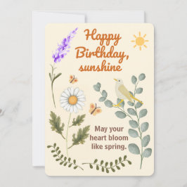 Elegant Floral Birthday - Pastel Garden Theme Card Einladung