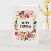 Elegant Floral Birthday Wishes Karte (Gelbe Blume)