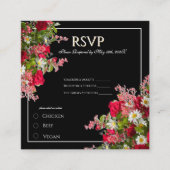 Elegant Floral Black Flower Photo Enclosure Card Begleitkarte (Vorderseite)