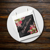 Elegant Floral Black Flower Photo Geschenktütchen