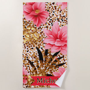 Elegant Floral Bliss Strandtuch