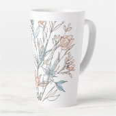 Elegant Floral Bloom Art | Modern Botanical Flower Milchtasse (Rechte Ecke)
