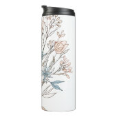 Elegant Floral Bloom Art | Modern Botanical Flower Thermosbecher (Nach rechts gedreht)