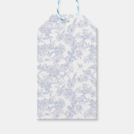 Elegant Floral Blue Geschenkanhänger