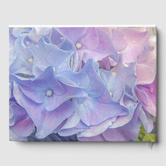 Elegant Floral Blue Lavender Hydrangea Gästebuch (Rückseite)