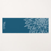 Elegant Floral Blue Mandala Yogamatte (Vorderseite (Horizontal))