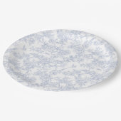 Elegant Floral Blue Pappteller (Schrägansicht)