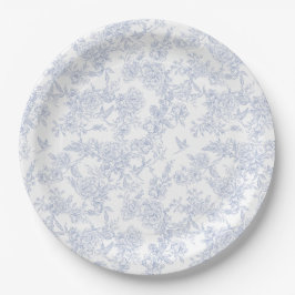 Elegant Floral Blue Pappteller