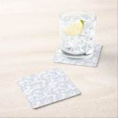 Elegant Floral Blue Rechteckiger Pappuntersetzer (Vor Ort)