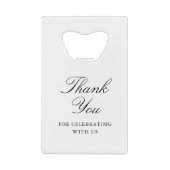 Elegant Floral Blue Wedding Vielen Dank Geldbeutel Flaschenöffner (Rückseite)