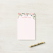 Elegant Floral Blush Pink Rose Peony Post-it Klebezettel (Auf Schreibtisch)