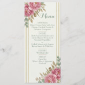 Elegant Floral Blush Rose Eucalyptus Wedding Menükarte (Vorderseite)