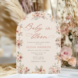 Elegant Floral Boho Baby Shower Einladung
