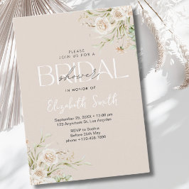 Elegant Floral Boho Bridal Shower Einladung