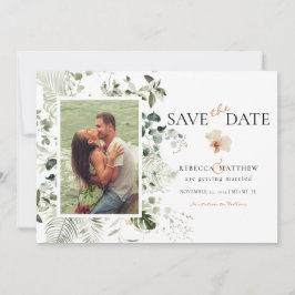 Elegant Floral Boho Greenerity Wedding Foto Save The Date