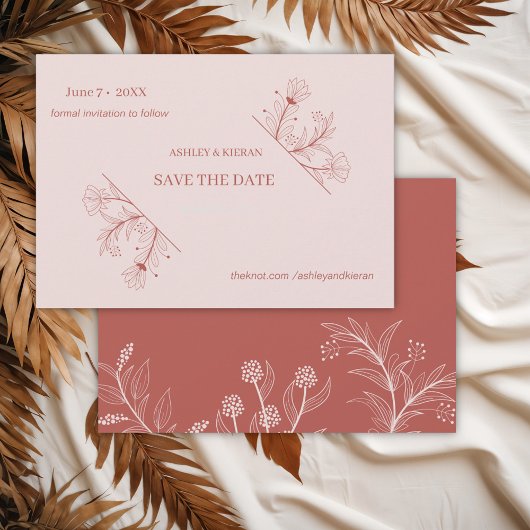 Elegant floral Boho Hochzeit speichern das Datum Save The Date