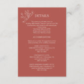 Elegant Floral Boho Hochzeitdetails Begleitkarte (Vorderseite)