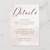 Elegant Floral Boho Hochzeitdetails Begleitkarte (Vorderseite)