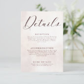 Elegant Floral Boho Hochzeitdetails Begleitkarte (Stehend Vorderseite)