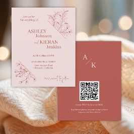 Elegant Floral Boho Hochzeitsbudget Einladung Flyer